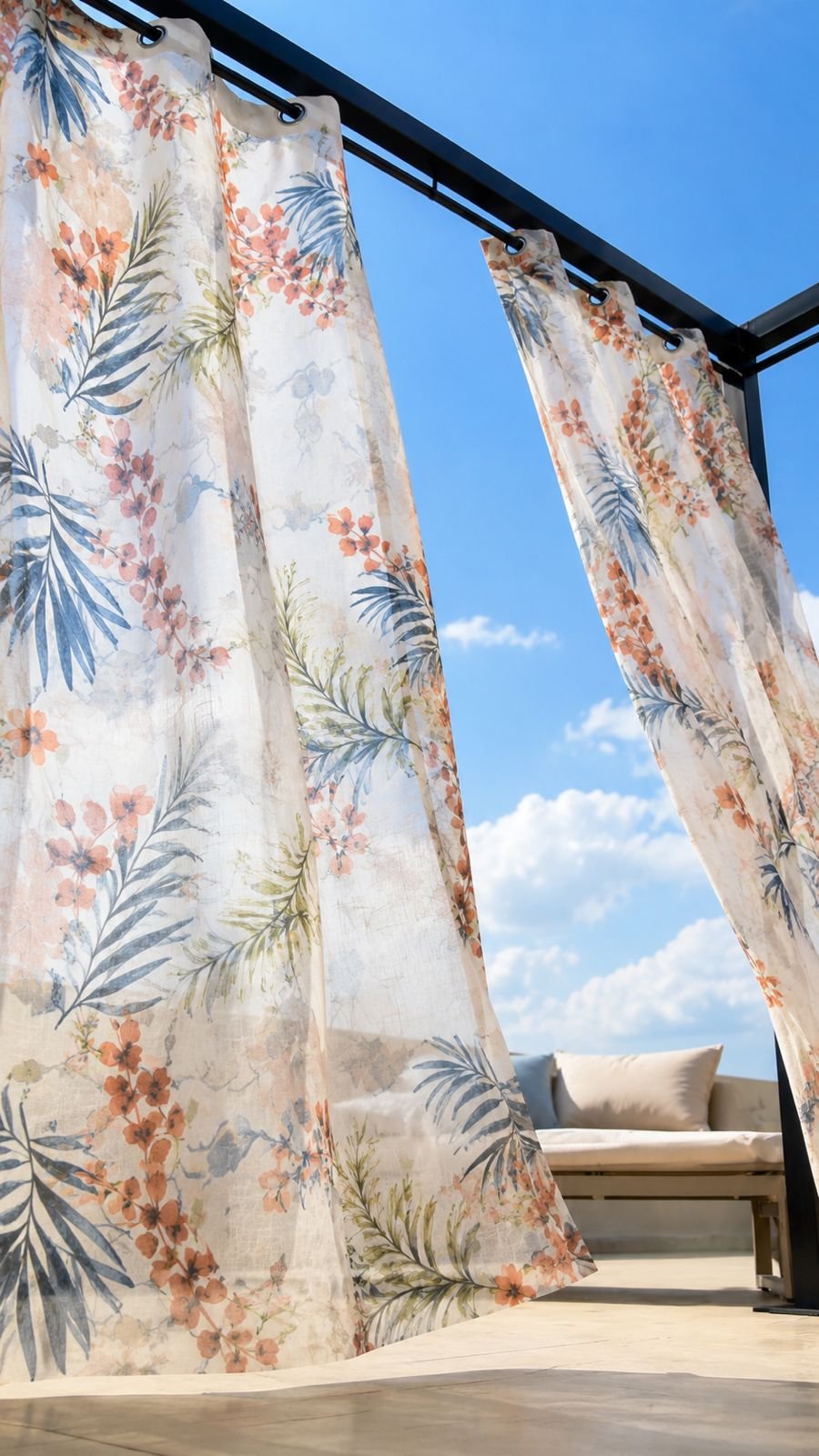 Floral curtains